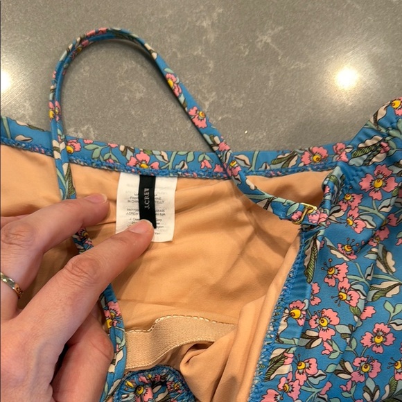 J. Crew Blue One Piece Swimsuit with Vintage-Inspired Design - Picture 2 of 6